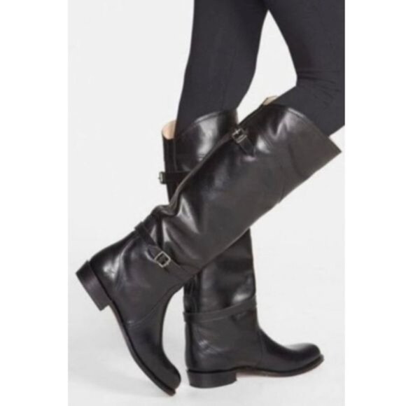 Frye Dorado leather riding boots black color size 6 - Picture 1 of 12